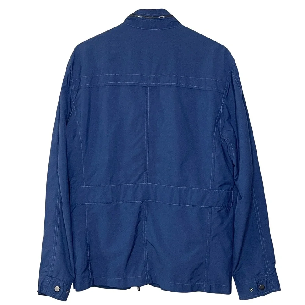 Zara Man Blue Field Jacket Mens XL Utility Military Mock Neck Zip Front Jacket - Picture 2 of 12